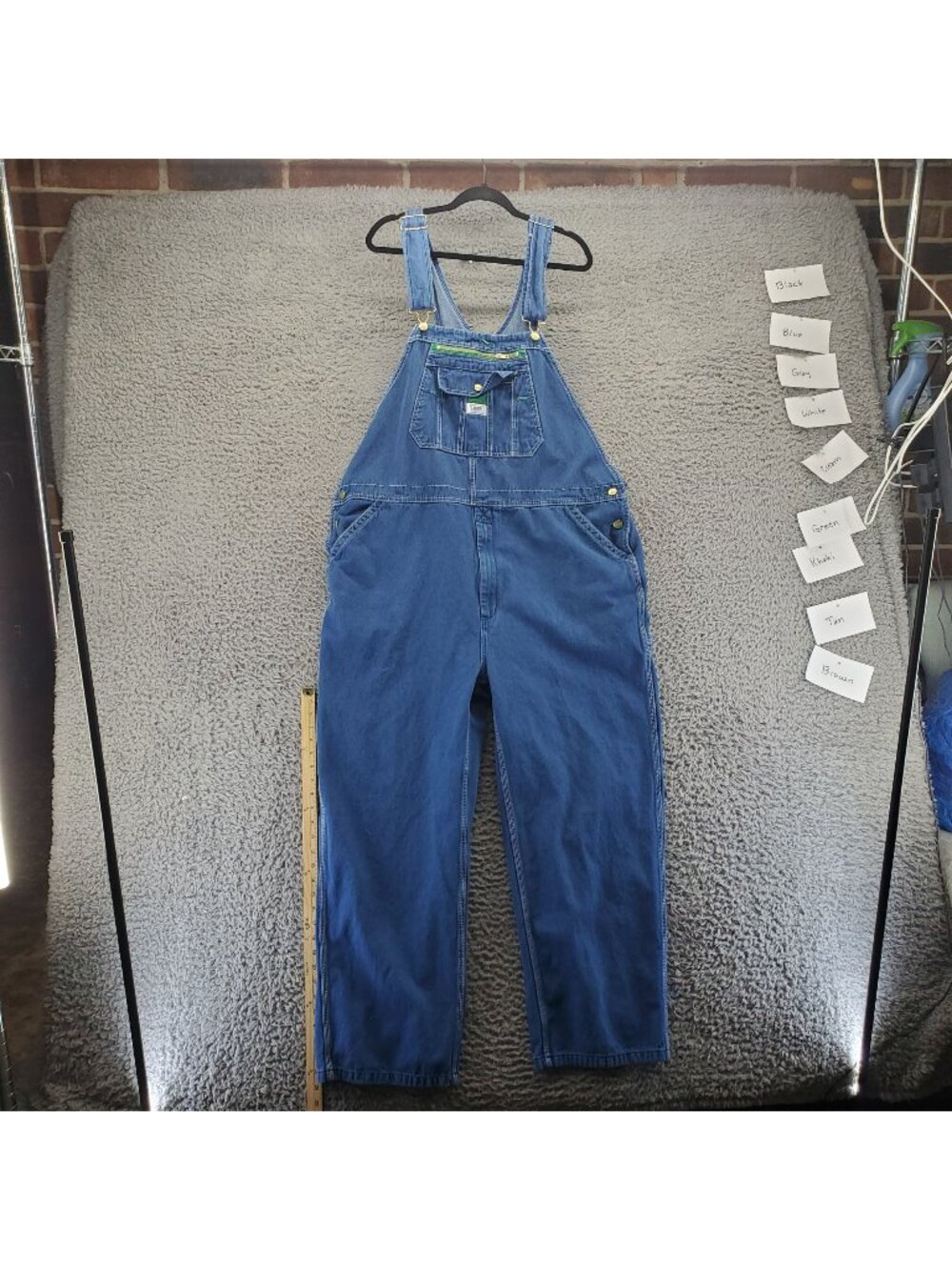 Liberty Overalls Mens Size 44X30 Blue Denim Classic Adjustable Straps *Read*